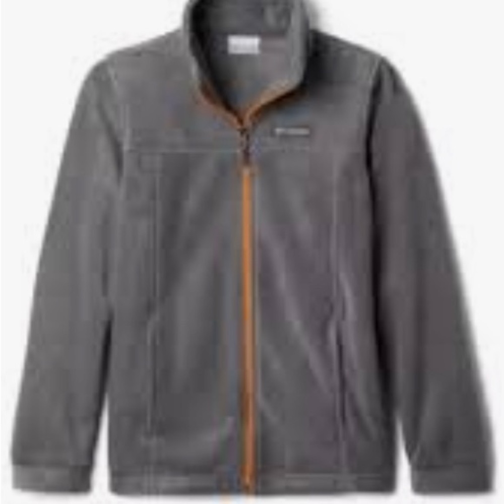 Columbia Kids Gray Fleece Jacket with Orange Trim